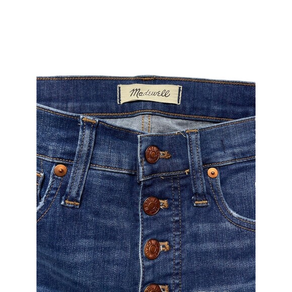Madewell 10” High Rise Skinny Jeans Exposed Button Fly Raw Hem Women’s Size 26 - Picture 9 of 13